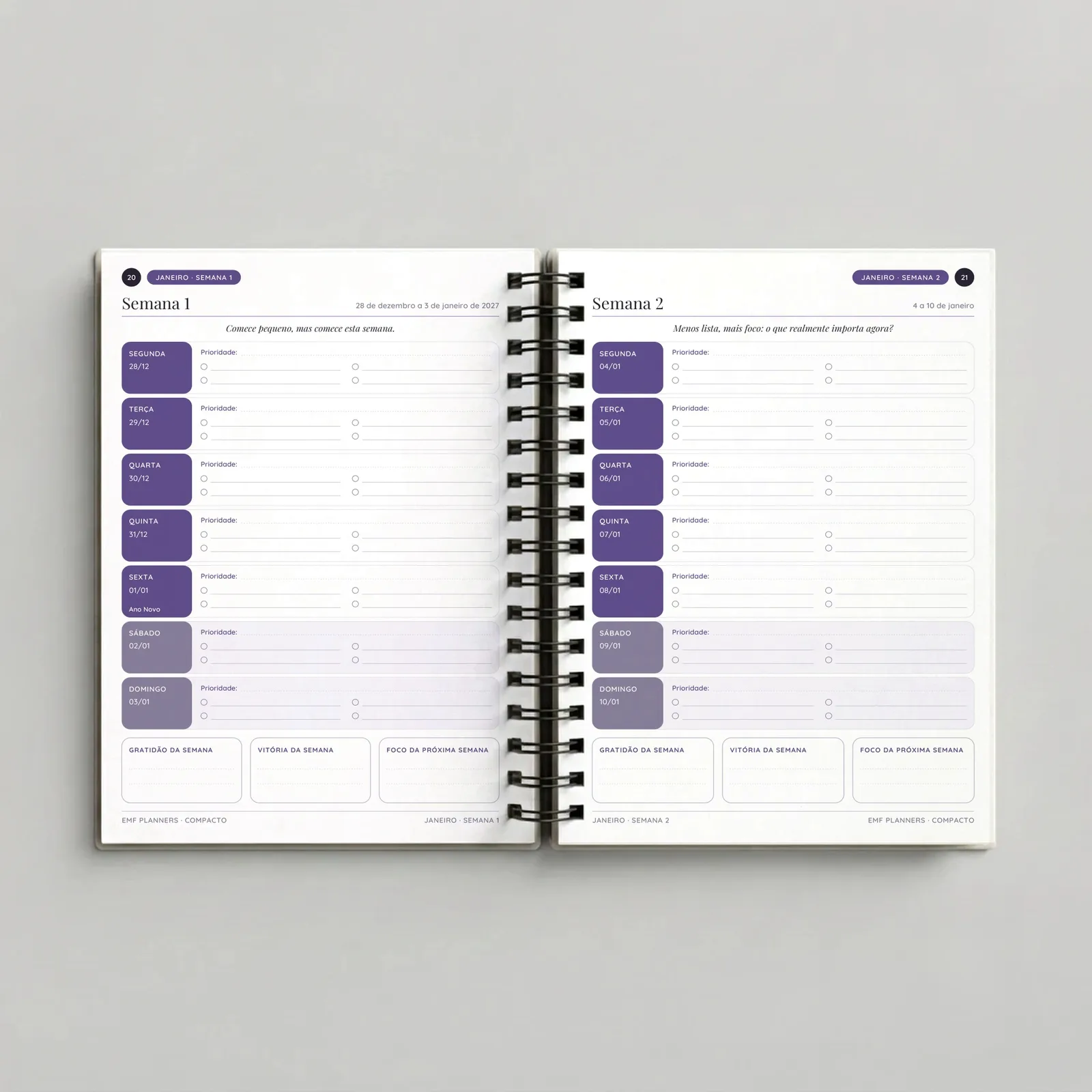 Planner Lavanda – Lavanda, páginas internas