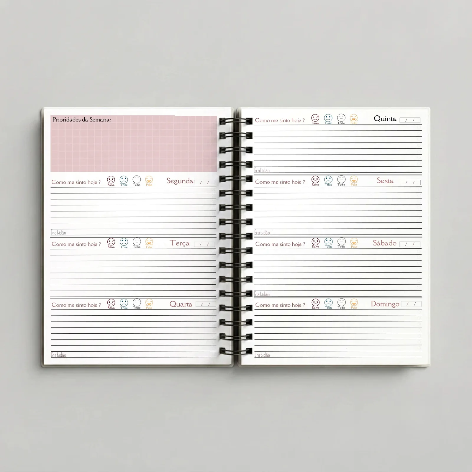 Planner Muu Pink – Pink Muu, páginas internas