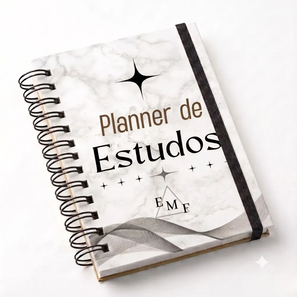 Planner de Estudos Mármore, capa