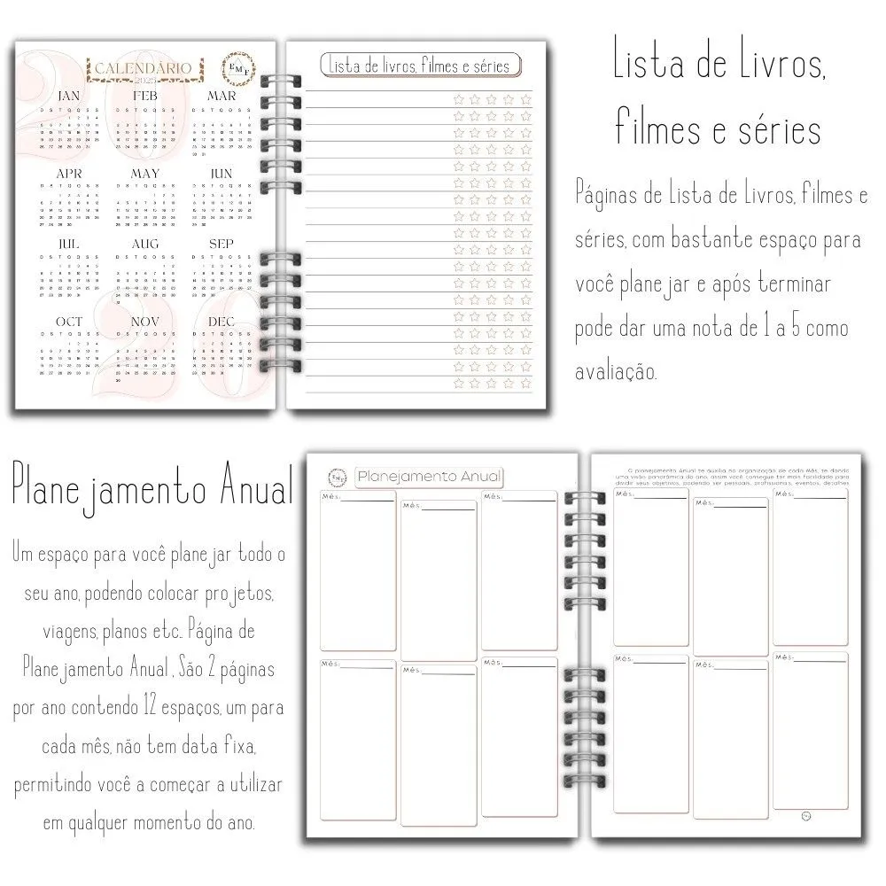 Planner Flower 2026, páginas internas