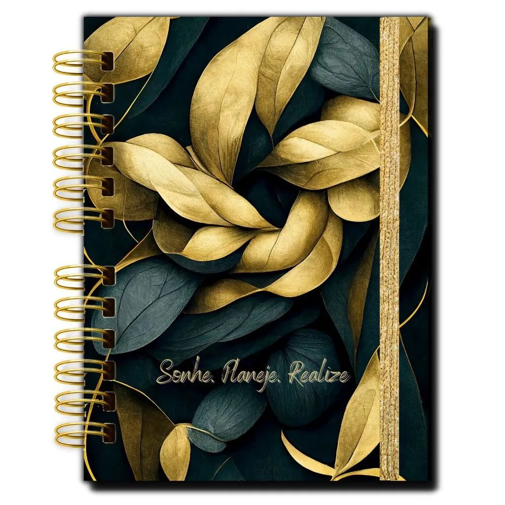 Planner Pessoal · Folhas Douradas, capa